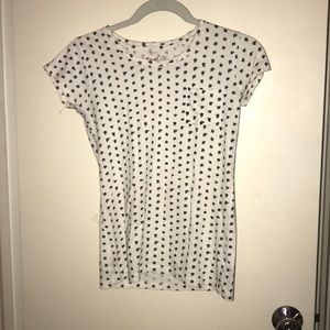 white and blue t-shirt